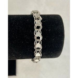 Sterling Silver Heart Double Cable Chain Link 7.5"